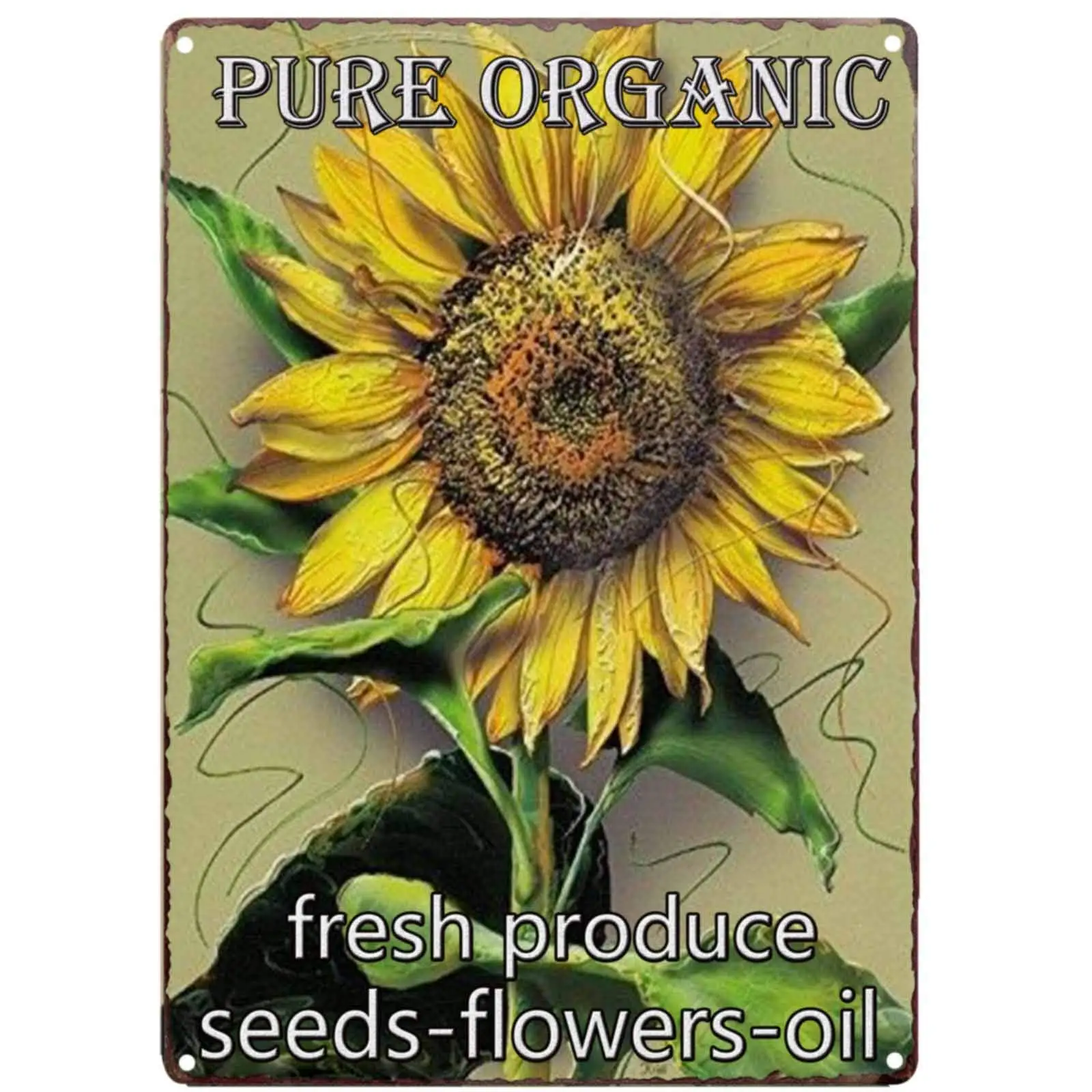 TISOSO Pure Organic Sunflower Seeds Vintage Metal Tin Sign Rustic Farmhouse Wall Home Decor for Living Room, Bedroom, Bathroom 8
TISOSO Pure Organic Sunflower Seeds Vintage Metal Tin Sign Rustic Farmhouse Wall Home Decor for Living Room, Bedroom, Bathroom 8