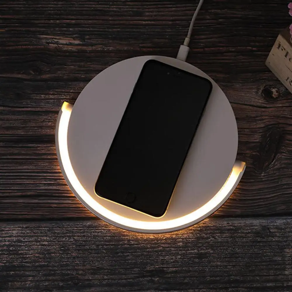 

Fast Charge LED Desk Lamp with Qi Fast Wireless Charger USB Chargeable Table Bedside Night Light Portable Gifts phone PLD