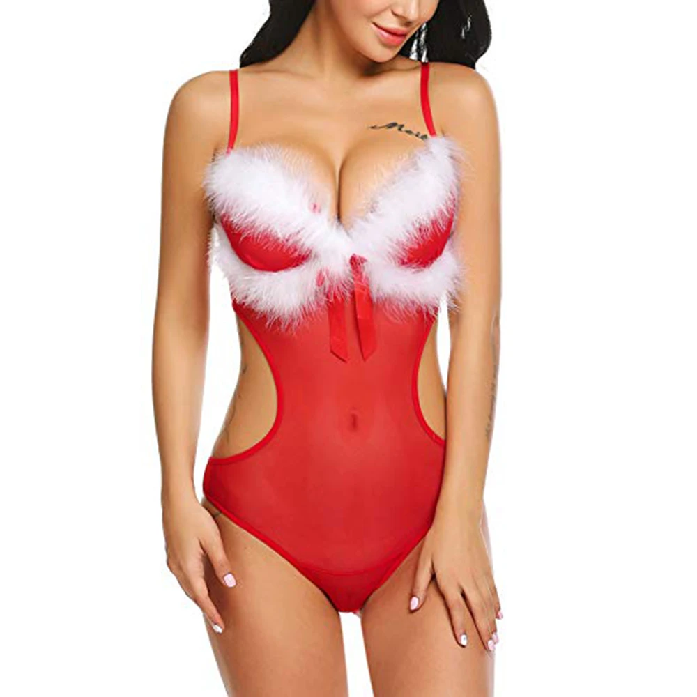 Xmas Erotic Dress Women's Feather Sexy Tight Bodysuit Pajamas Lingerie Transparent Bodycon Sweet Christmas Nightdress Sleepwear
Xmas Erotic Dress Women's Feather Sexy Tight Bodysuit Pajamas Lingerie Transparent Bodycon Sweet Christmas Nightdress Sleepwear