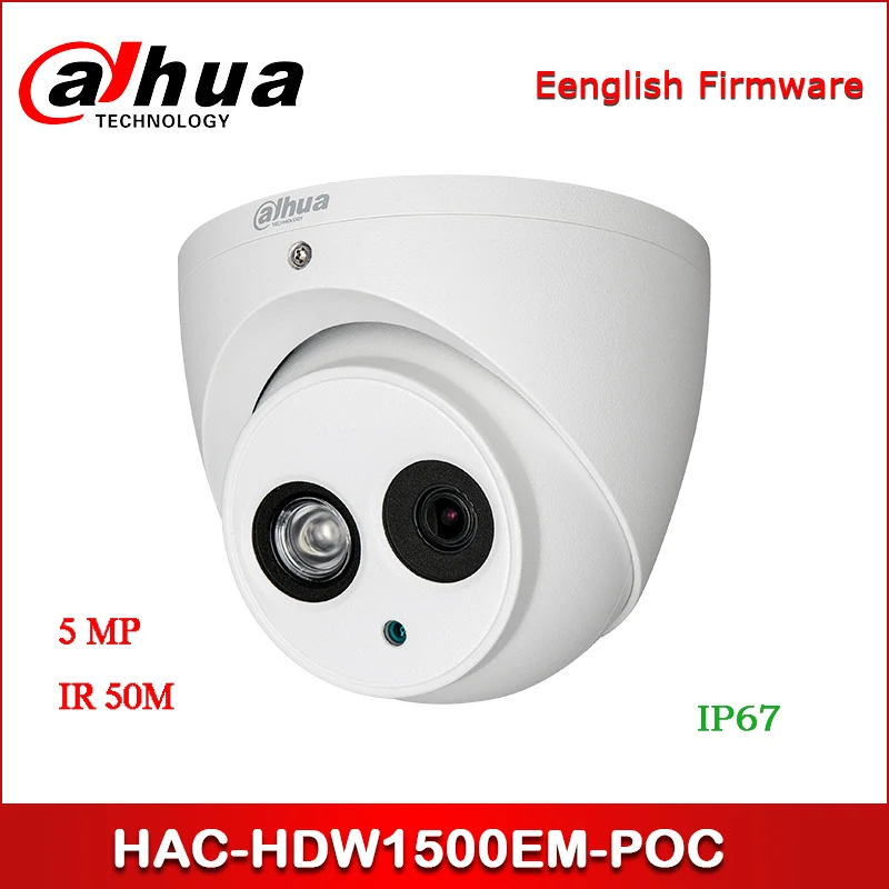 Dahua HAC-HDW1500EM-POC 5MP HDCVI POC IR Eyeball камера видеонаблюдения Смарт ИК безопасности - купить