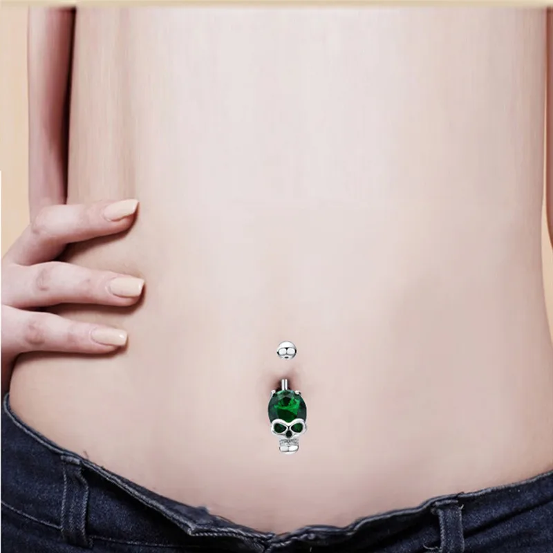 NHGBFT Funny skull navel piercings women CZ body jewelry surgical steel belly button ring
NHGBFT Funny skull navel piercings women CZ body jewelry surgical steel belly button ring