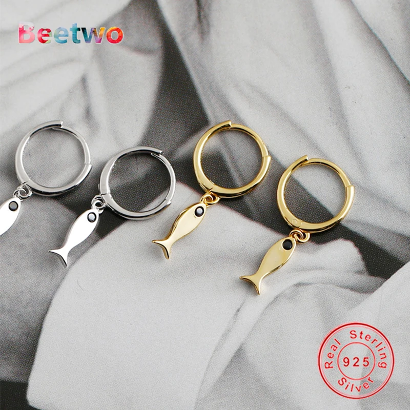 Animal Fish Hoop Earrings 925 Sterling Silver Dangle Earrings Brinco For Women Earrings 925 Silver Jewelry Berloque 
Animal Fish Hoop Earrings 925 Sterling Silver Dangle Earrings Brinco For Women Earrings 925 Silver Jewelry Berloque