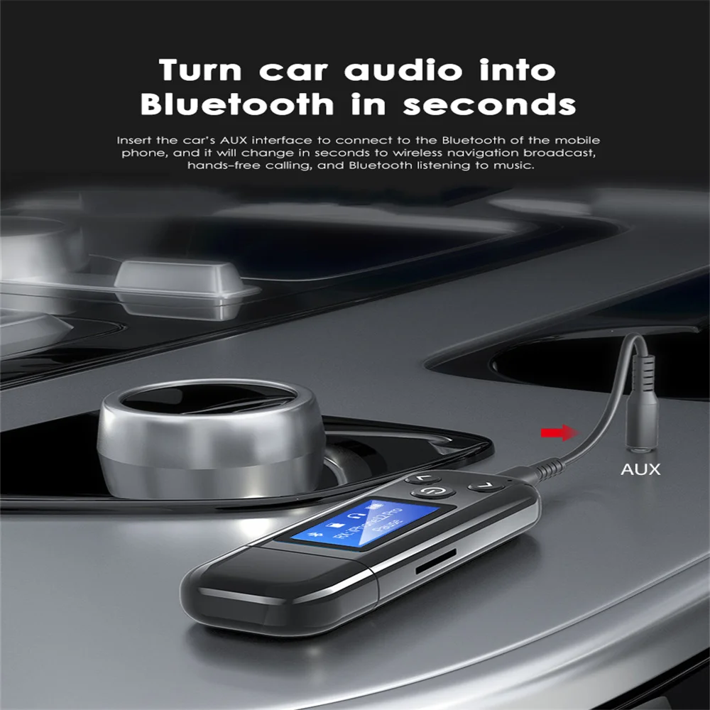 Portable Bluetooth 5.0 Adapter Lcd Screen 3.5Mm Audio Receiver Transmitter Aux Car Hand-Free Suitable for Computer Fast Delivery 
Portable Bluetooth 5.0 Adapter Lcd Screen 3.5Mm Audio Receiver Transmitter Aux Car Hand-Free Suitable for Computer Fast Delivery