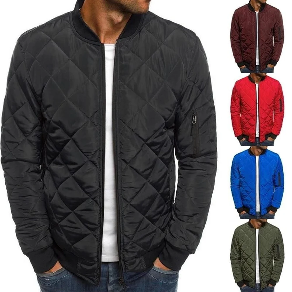 Men's Solid Bomber Jacket Classic Jacket Zip Up Light Weight Warm Jacket Outdoor Diamond Coat Slim Fit Windbreaker Jacket
Men's Solid Bomber Jacket Classic Jacket Zip Up Light Weight Warm Jacket Outdoor Diamond Coat Slim Fit Windbreaker Jacket