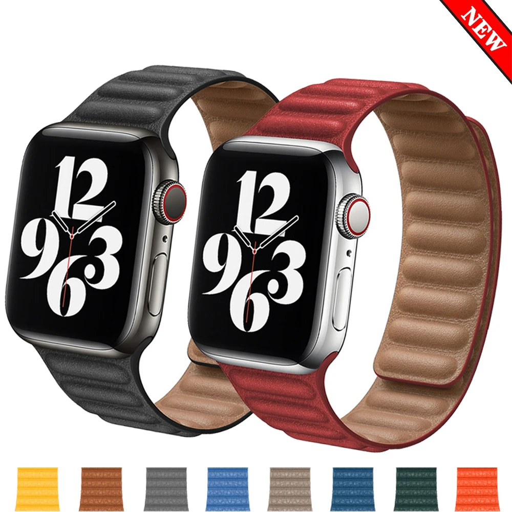 Leather Link for Apple watch band 44mm 40mm 38mm 42mm 1:1 Original watchband Magnetic Loop bracelet iWatch seires 6 SE 5 4 strap
Leather Link for Apple watch band 44mm 40mm 38mm 42mm 1:1 Original watchband Magnetic Loop bracelet iWatch seires 6 SE 5 4 strap
