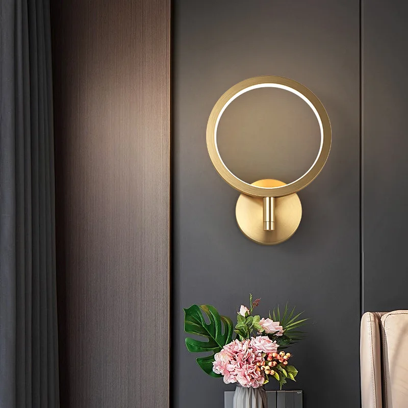 Copper wall lamp simple and creative personality led bedroom bedside lamp background wall decoration Nordic double head lamps
Copper wall lamp simple and creative personality led bedroom bedside lamp background wall decoration Nordic double head lamps