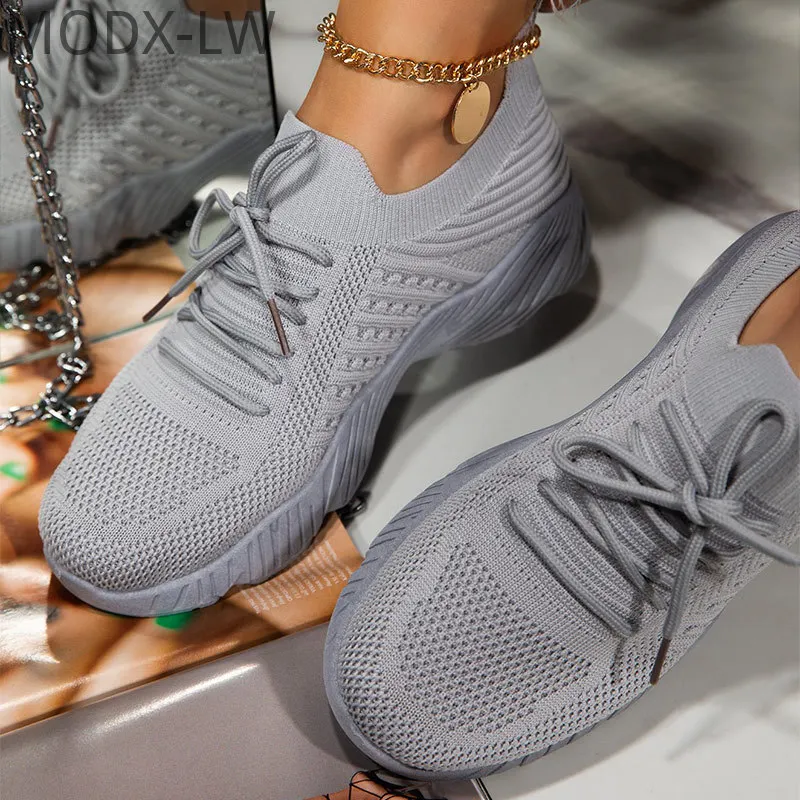 Women's Sneakers Breathable Knitted Casual Women Socks Shoes Lace up Ladies Flats Female Spring Vulcanized Shoe Running Shoes
Women's Sneakers Breathable Knitted Casual Women Socks Shoes Lace up Ladies Flats Female Spring Vulcanized Shoe Running Shoes