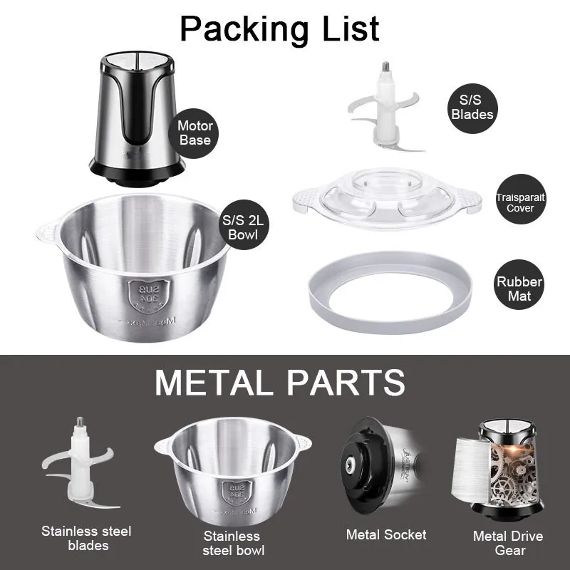 2 Speeds 500W Stainless Steel Meat Grinder Chopper Electric Automatic Mincing Machine Household Grinder Food Processor Cooking
2 Speeds 500W Stainless Steel Meat Grinder Chopper Electric Automatic Mincing Machine Household Grinder Food Processor Cooking