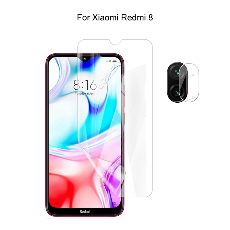 Для Xiaomi Redmi 8 Защита для камеры и защита экрана HD Гидрогелевая пленка мягкое 3D
