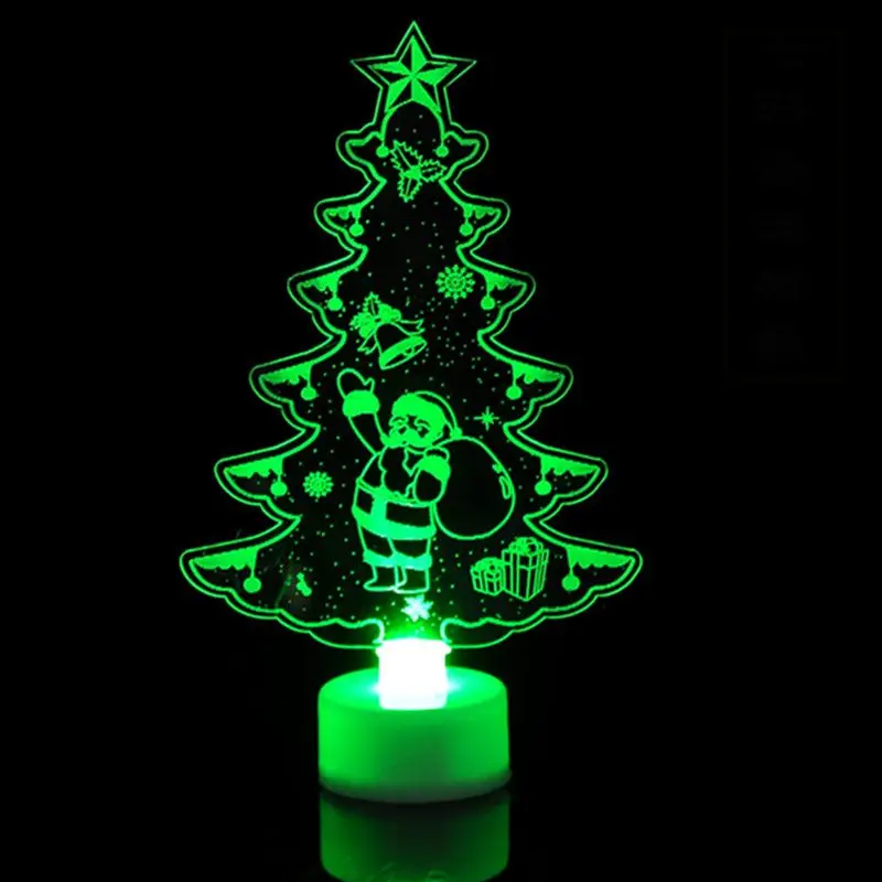 3D ночник Акриловая Рождественская елка/Санта Клаус/Снеговик светодиодный