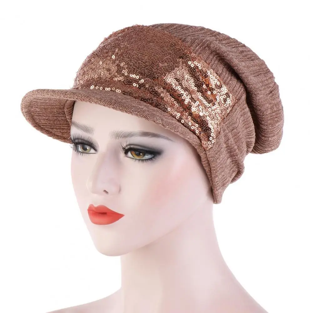 Winter Hats Women Sequin Decor Wide Brim Knitted Cap Casual Empty Top Stretchy Headscarf Hat Hair Accessories
Winter Hats Women Sequin Decor Wide Brim Knitted Cap Casual Empty Top Stretchy Headscarf Hat Hair Accessories