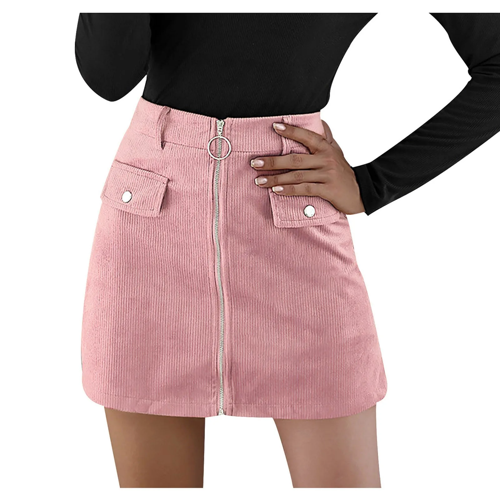 2021 Fashion Zippered Skirt Fashion Women Solid Corduroy Zipper High Waist Skirt Casual Short Mini Skirt
2021 Fashion Zippered Skirt Fashion Women Solid Corduroy Zipper High Waist Skirt Casual Short Mini Skirt