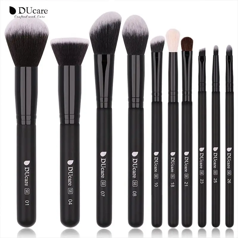 DUcare 10Pcs Professional Makeup Brush Set Synthetic Goat Hair Powder Foundation Eyeshadow Eyeliner Black Make Up Brushes Tools
DUcare 10Pcs Professional Makeup Brush Set Synthetic Goat Hair Powder Foundation Eyeshadow Eyeliner Black Make Up Brushes Tools