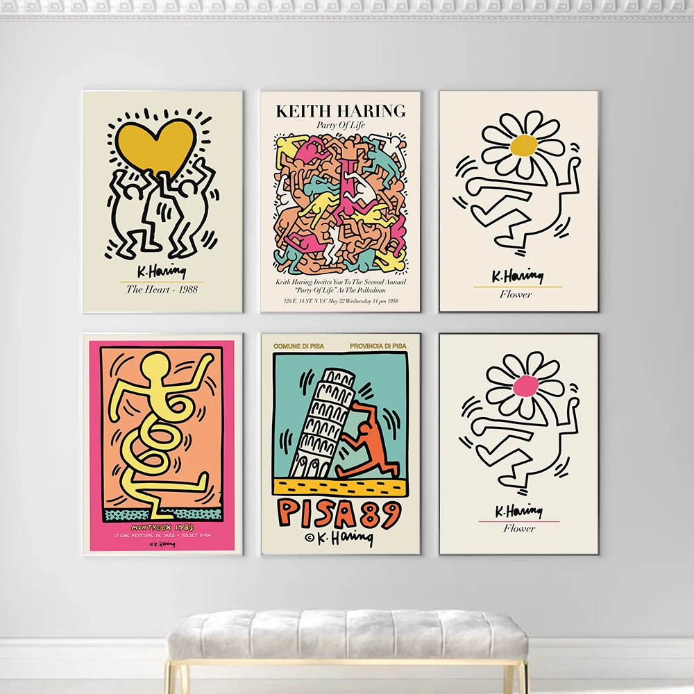 Nordic Poster Canvas Painting Abstract Keith Heart Exhibition Wall Art Print Minimalism Modern Pop Picture For Living Room Decor 
Nordic Poster Canvas Painting Abstract Keith Heart Exhibition Wall Art Print Minimalism Modern Pop Picture For Living Room Decor