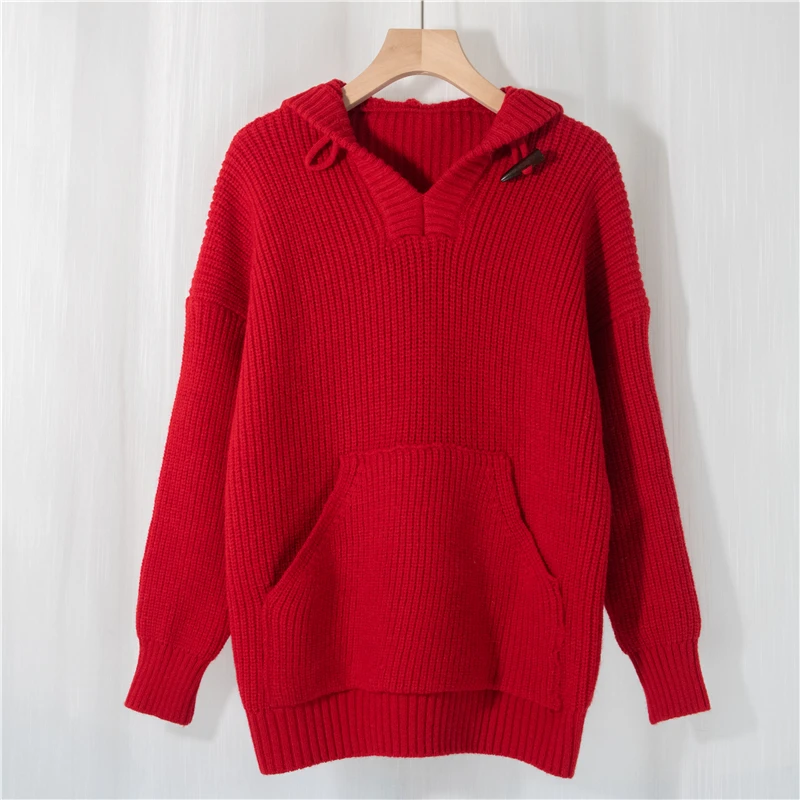 Make the spot! Ms new loose hooded knitting sweater warm sets the original SuFeng retro coat pocket
Make the spot! Ms new loose hooded knitting sweater warm sets the original SuFeng retro coat pocket