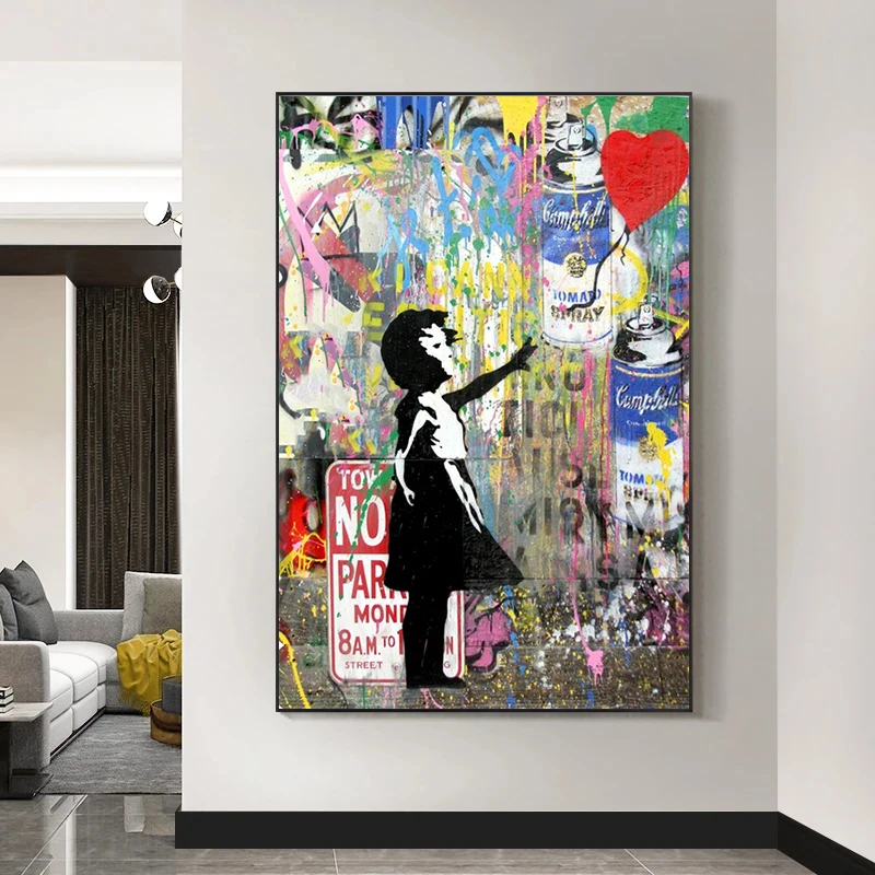 Banksy Art Girl Holding Balloons Canvas Paintings On The Wall Art Posters And Prints Graffiti Art Pictures Kids Room Wall Decor
Banksy Art Girl Holding Balloons Canvas Paintings On The Wall Art Posters And Prints Graffiti Art Pictures Kids Room Wall Decor
