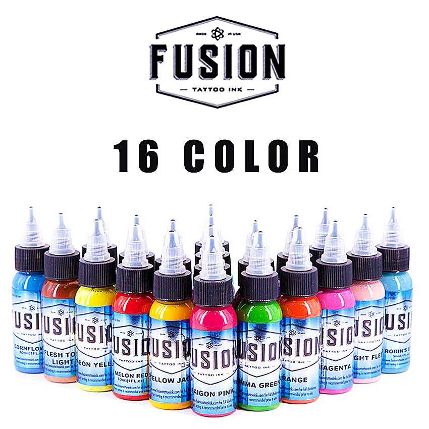 NEW Fusion 30 ML / Bottle Tattoo Airbrush Ink 16 Colors Pigment Set For Body Paint Tattoo Color Pigment Tattoo tool
NEW Fusion 30 ML / Bottle Tattoo Airbrush Ink 16 Colors Pigment Set For Body Paint Tattoo Color Pigment Tattoo tool