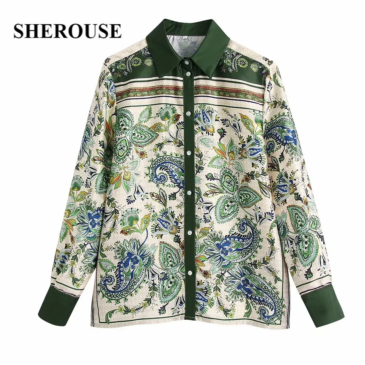 SHEROUSE Women Fashion Printed Single Breasted Shirts Lapel Collar Long Sleeves Vintage Woman Blouse Chic Tops
SHEROUSE Women Fashion Printed Single Breasted Shirts Lapel Collar Long Sleeves Vintage Woman Blouse Chic Tops