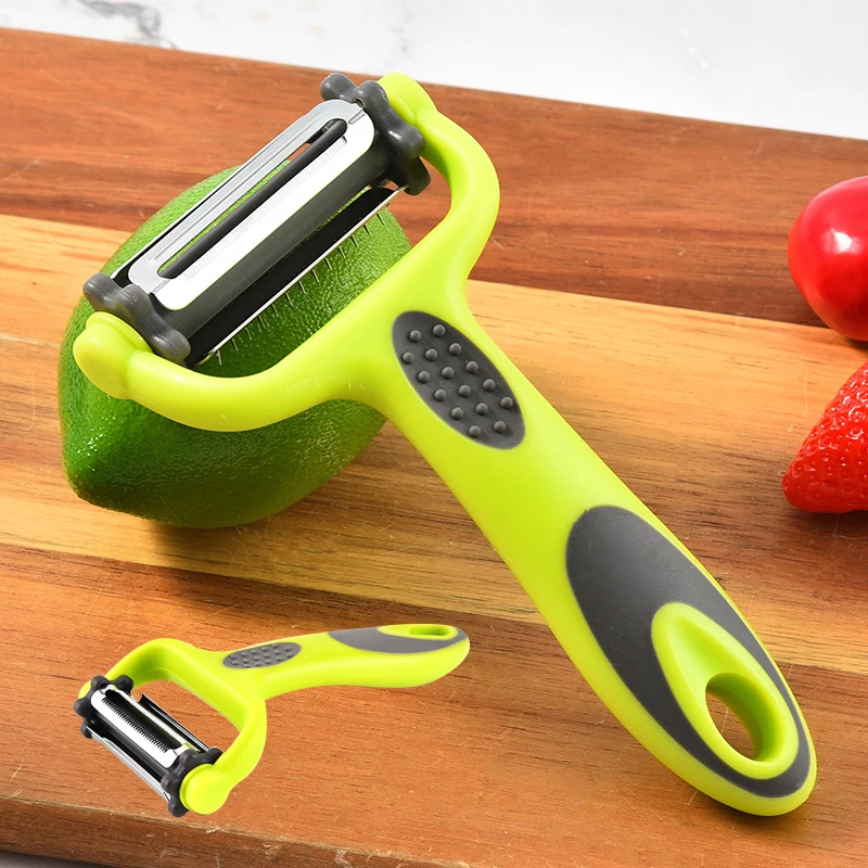 3 In 1 Vegetables Peeler Creative Stainless Steel Knife Melon Planer Rubber And Plastic Handle 360 Degree Rotating Grater
3 In 1 Vegetables Peeler Creative Stainless Steel Knife Melon Planer Rubber And Plastic Handle 360 Degree Rotating Grater