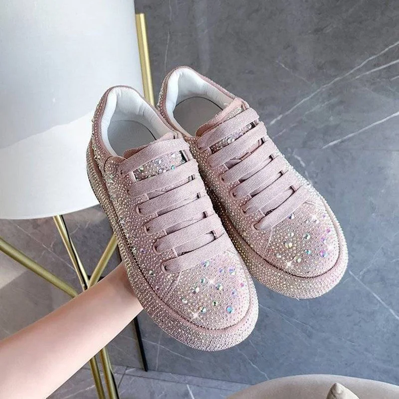 Full of Rhinestone Vulcanized Women's Shoes Ins Hot Sale Platform Girls 2021 Autumn Lace Up Casual Ladies Shoes Chaussures femme
Full of Rhinestone Vulcanized Women's Shoes Ins Hot Sale Platform Girls 2021 Autumn Lace Up Casual Ladies Shoes Chaussures femme