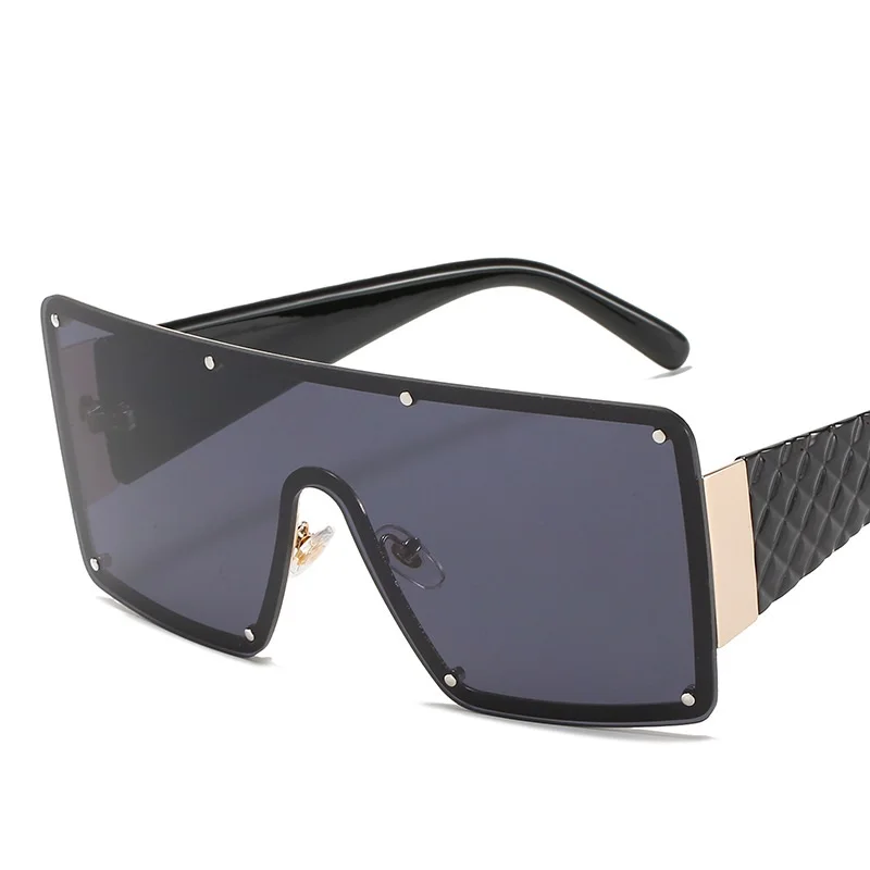 Солнцезащитные очки без оправы UV400 для мужчин и женщин модные большие винтажные в