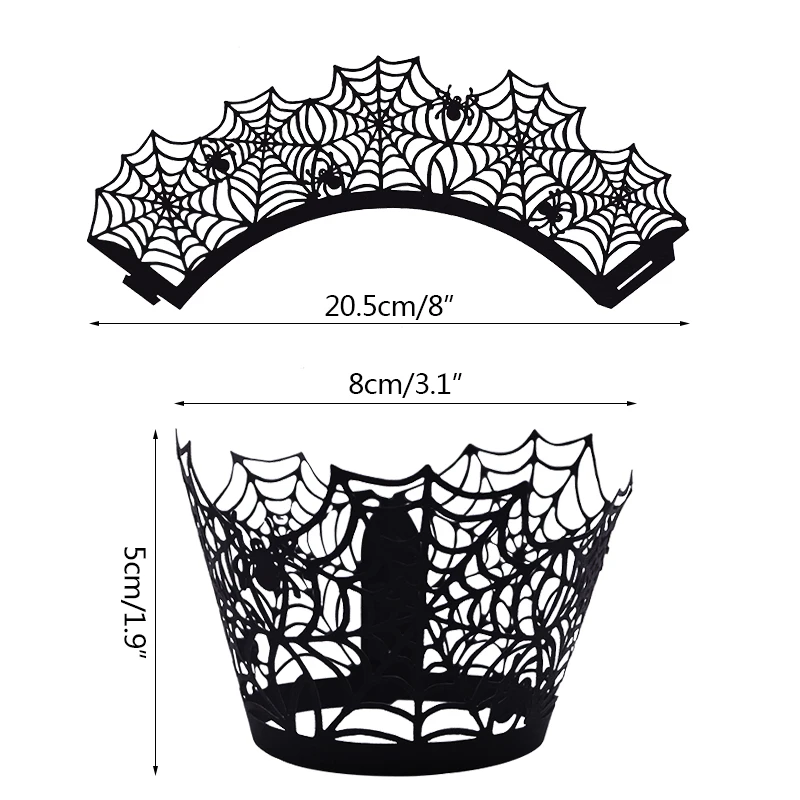 12Pcs Hollow Black Cake Cup Halloween Decoration Spider Web Pumpkin Smiley Face Bat Horror Castle Cake Packaging Baking Supplies
12Pcs Hollow Black Cake Cup Halloween Decoration Spider Web Pumpkin Smiley Face Bat Horror Castle Cake Packaging Baking Supplies