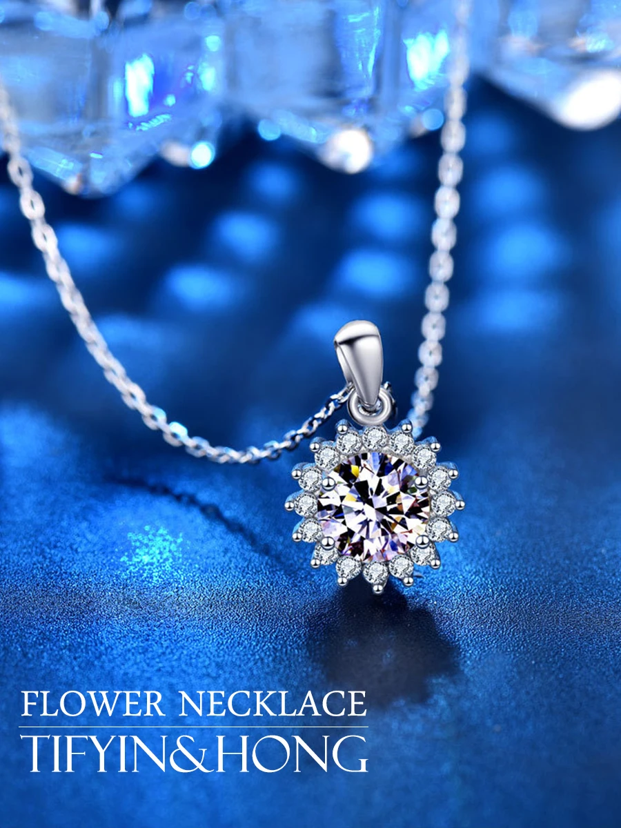 S925 silver moissanite sunflower necklace, sweet and romantic style, holiday gift, exclusive for couples
S925 silver moissanite sunflower necklace, sweet and romantic style, holiday gift, exclusive for couples