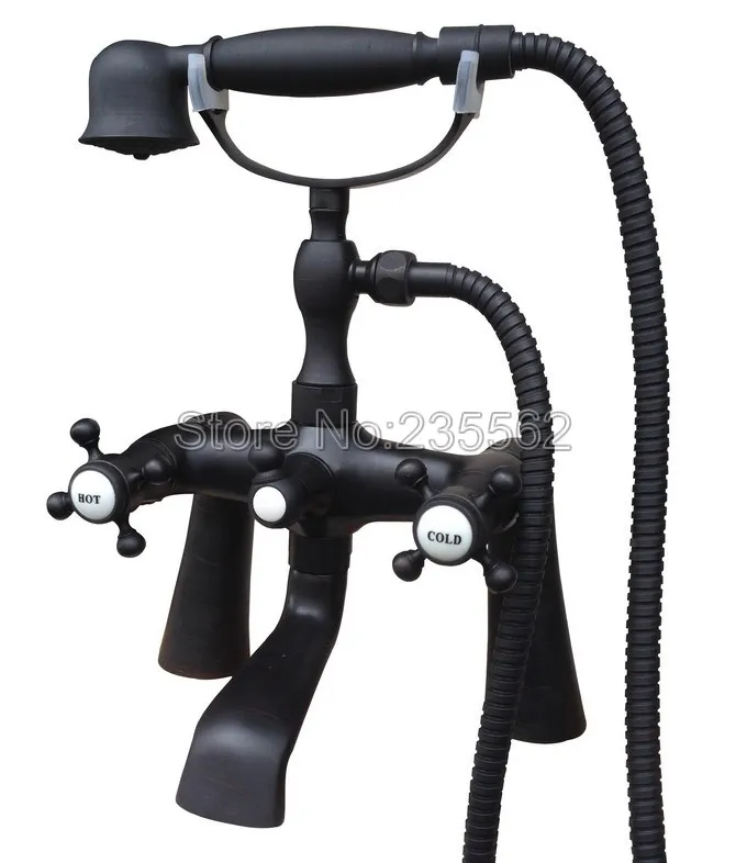 Black Oil Rubbed Brass Deck Mounted Bathroom Clawfoot Bathtub Mixer Tap With Hand Shower Head Bath & Shower Faucet Ltf503
Black Oil Rubbed Brass Deck Mounted Bathroom Clawfoot Bathtub Mixer Tap With Hand Shower Head Bath & Shower Faucet Ltf503