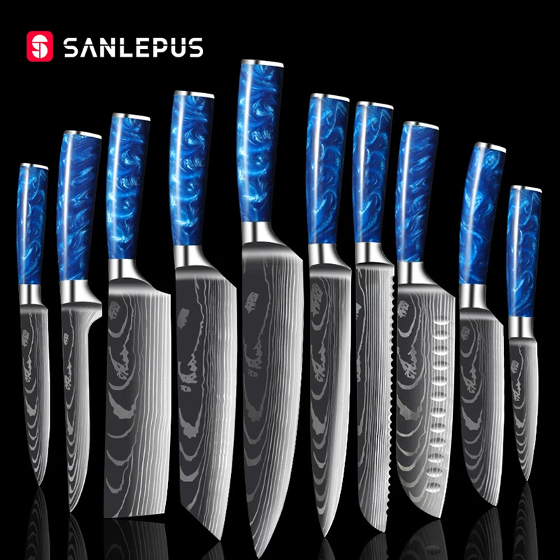 SANLEPUS Chef Knives Set Kitchen Knife Laser Damascus Pattern Sharp Japanese Santoku Knife Cleaver Slicing Knife Cooking Tool
SANLEPUS Chef Knives Set Kitchen Knife Laser Damascus Pattern Sharp Japanese Santoku Knife Cleaver Slicing Knife Cooking Tool