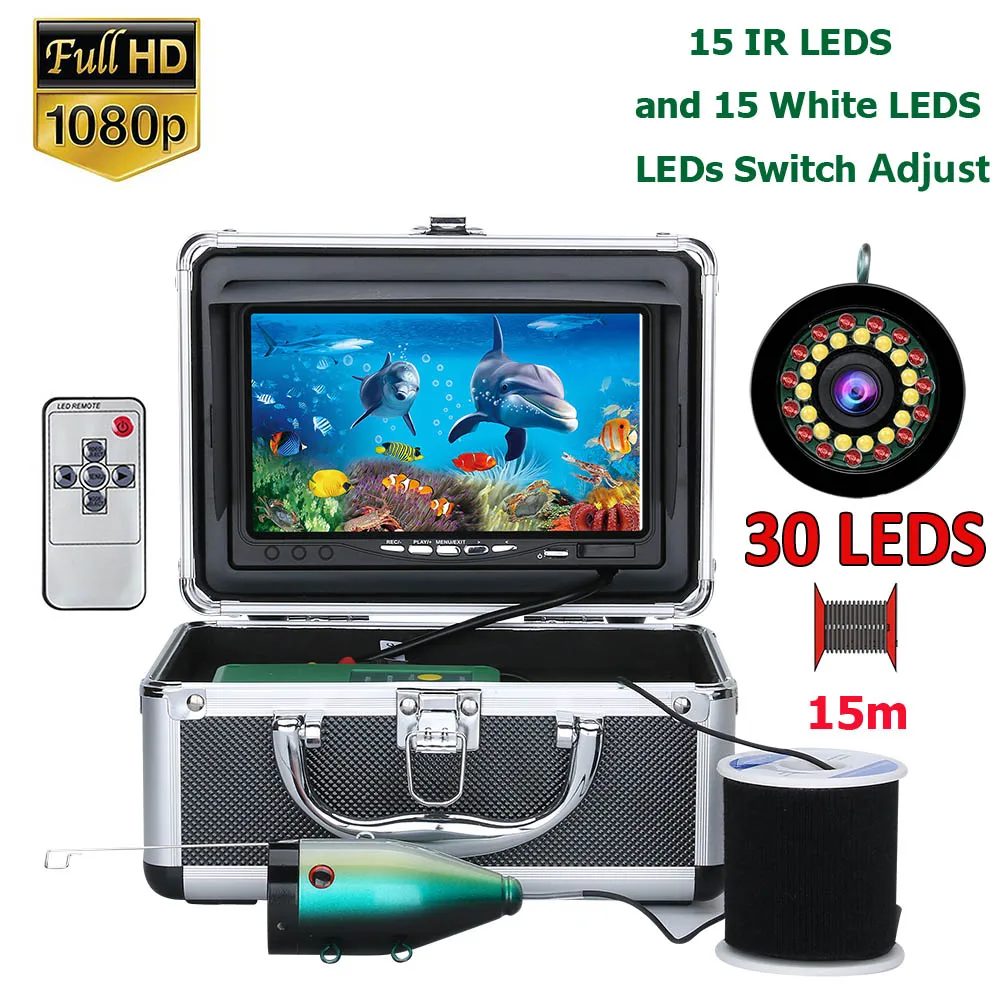 7inch Fish Finder Underwater Fishing Camera 15pcs White LEDs+15pcs Infrared Lamp1080P 15M/30M Camera For Ice Fishing
7inch Fish Finder Underwater Fishing Camera 15pcs White LEDs+15pcs Infrared Lamp1080P 15M/30M Camera For Ice Fishing