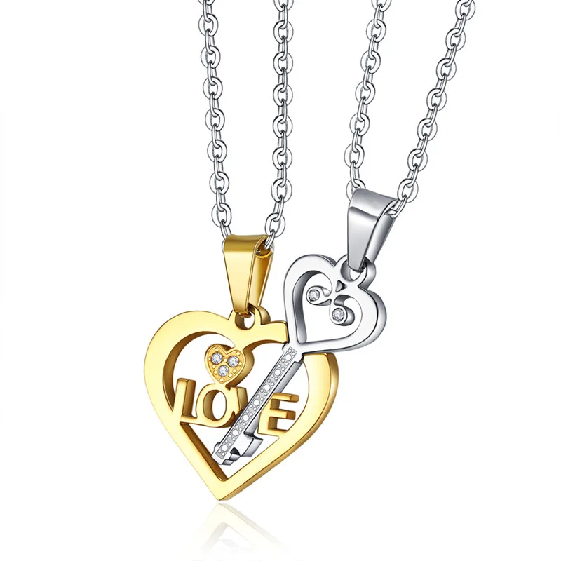 Fashion pendant student titanium steel jewelry clavicle sweater chain love puzzle key couple necklace pair
Fashion pendant student titanium steel jewelry clavicle sweater chain love puzzle key couple necklace pair