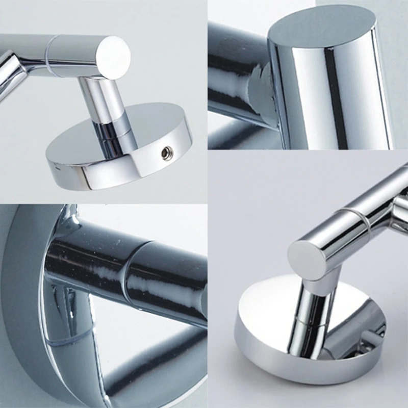 R58C Wall Mount Swivel Towel Bar Stainless Steel 4-Arm Bathroom Towel Swing Hanger