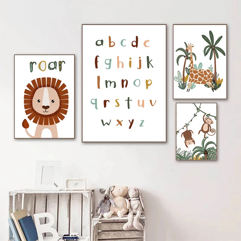 Monkey Lion Giraffe ABC Canvas Painting Animal Wall Art Nordic Posters and Prints Wall Art Pictures Kids Baby Nursery Room Decor 
Monkey Lion Giraffe ABC Canvas Painting Animal Wall Art Nordic Posters and Prints Wall Art Pictures Kids Baby Nursery Room Decor