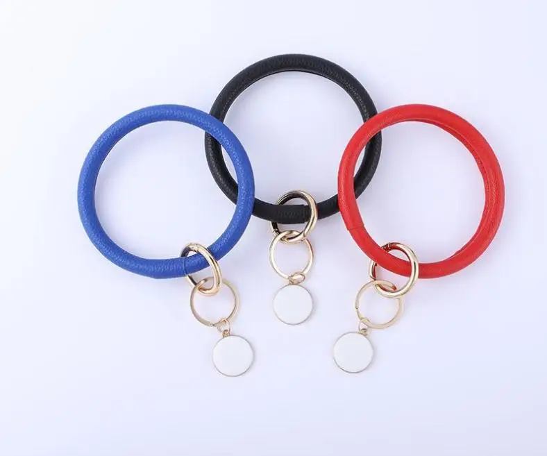 Fashion Pu Leather Bracelet Keychain Circle Drops of Oil Pendant Key Ring Personalized Serape Bracelets Keychains Gift Wholesale
Fashion Pu Leather Bracelet Keychain Circle Drops of Oil Pendant Key Ring Personalized Serape Bracelets Keychains Gift Wholesale