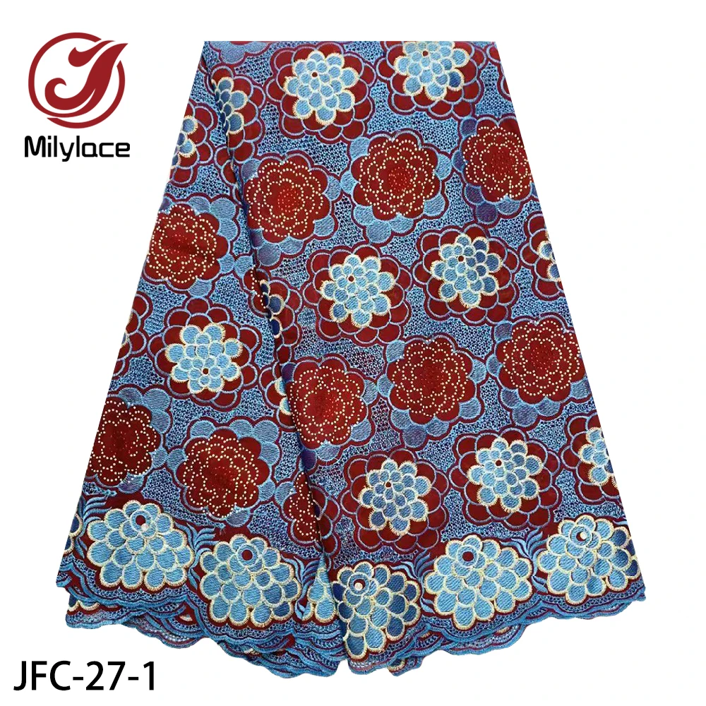 Hot Selling Swiss Voile Lace Fabric 5 Yards Nigerian Swiss Cotton Cord Lace Fabric with Stones for Garment JFC-27
Hot Selling Swiss Voile Lace Fabric 5 Yards Nigerian Swiss Cotton Cord Lace Fabric with Stones for Garment JFC-27