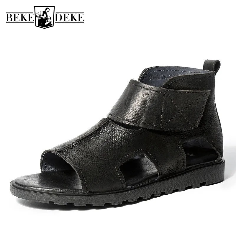 Summer Vintage Real Leather Sandals Men British Breathable Teenager Luxury Platform Gladiator Sandals Ankle Boots Beach Shoes
Summer Vintage Real Leather Sandals Men British Breathable Teenager Luxury Platform Gladiator Sandals Ankle Boots Beach Shoes