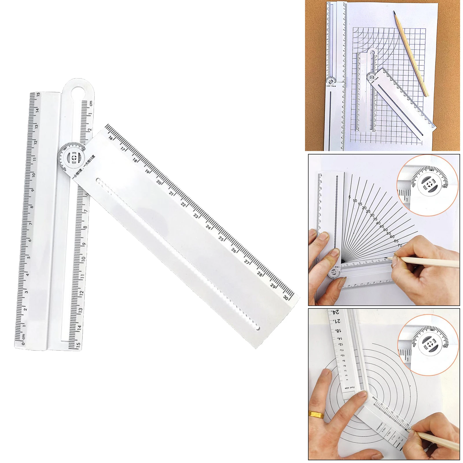 Multi-function Angle Protractor Angle Ruler Angle Detector Goniometer Angle Level Plastic Ruler