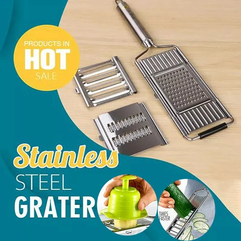 3-in-1 Multi-purpose Vegetable Slicer Stainless Steel Grater Cutter Shredders Fruit Potato Peeler Carrot Grater Kitchen Tools
3-in-1 Multi-purpose Vegetable Slicer Stainless Steel Grater Cutter Shredders Fruit Potato Peeler Carrot Grater Kitchen Tools
