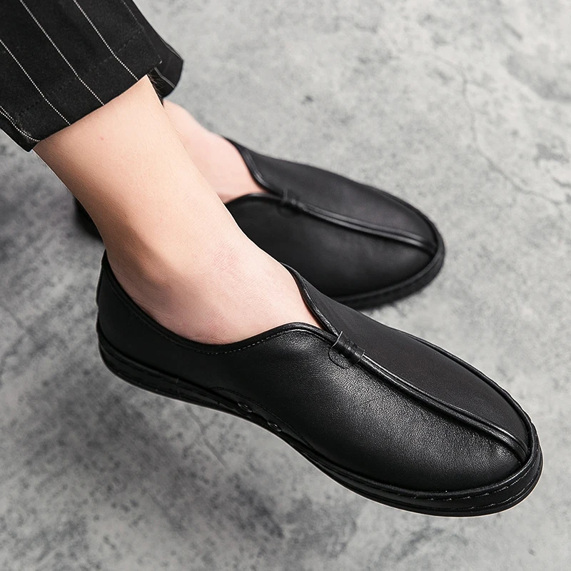 Genuine Leather Shoes Loafers Men Footwear Non-Slip Thick Sole Fashion Men's Casual Shoes Male High Quality Flats Monk Shoes
Genuine Leather Shoes Loafers Men Footwear Non-Slip Thick Sole Fashion Men's Casual Shoes Male High Quality Flats Monk Shoes
