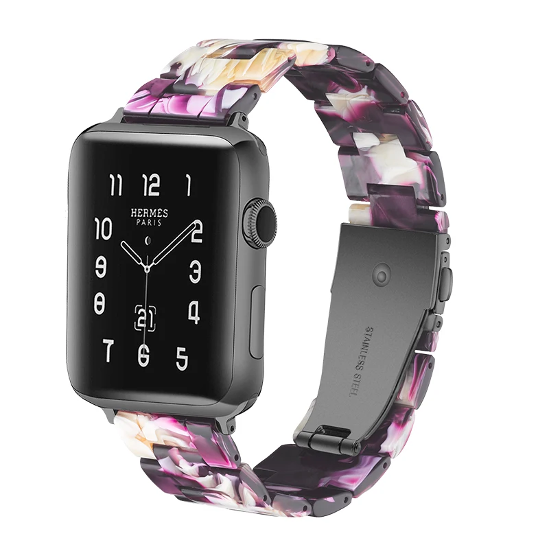 Браслет из смолы для apple watch band SE 6 5 4 40 мм 44 сменный ремешок iWatch Series 3 2 38 42 часов |