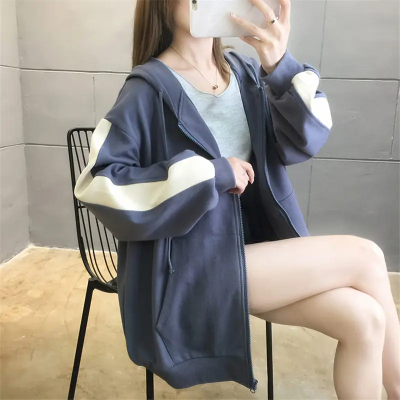 Spring Autumn Clothing 2021 Plus Size Hooded Sweatshirt Jacket Cardigan Loose Color Matching Women's Casual Coat Tops M291
Spring Autumn Clothing 2021 Plus Size Hooded Sweatshirt Jacket Cardigan Loose Color Matching Women's Casual Coat Tops M291