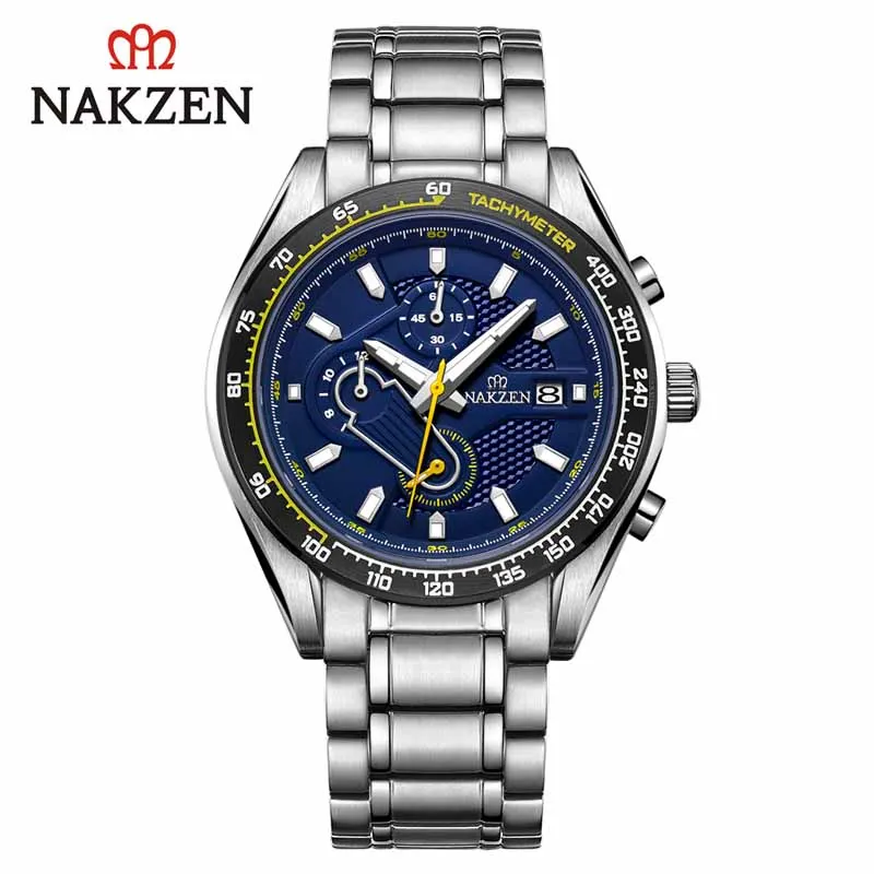 NAKZEN Quartz Watch Men Luxury Wristwatch Stainless Steel Life Waterproof Clock Montre Homme Gifts For Men Relojes Para Hombre
NAKZEN Quartz Watch Men Luxury Wristwatch Stainless Steel Life Waterproof Clock Montre Homme Gifts For Men Relojes Para Hombre