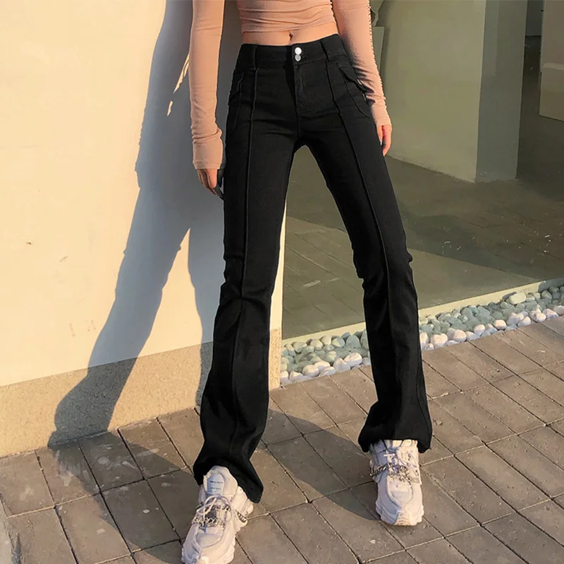 Solid Women's Dropped Waist Flare Pants 2021 Spring Buttons Pocket Zippers Long Trousers Female Sexy Club Streetwear Lady Pants
Solid Women's Dropped Waist Flare Pants 2021 Spring Buttons Pocket Zippers Long Trousers Female Sexy Club Streetwear Lady Pants