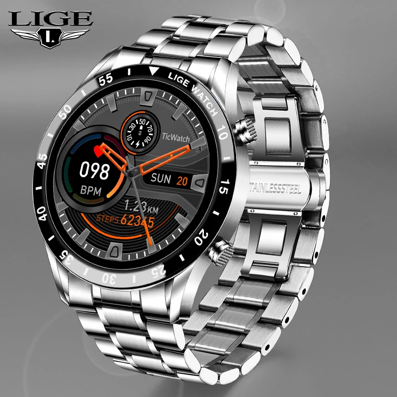 LIGE Bluetooth call Smart Watch Men Steel Waterproof Sports Fitness Watch Health Tracker Weather Display New smartwatch for man
LIGE Bluetooth call Smart Watch Men Steel Waterproof Sports Fitness Watch Health Tracker Weather Display New smartwatch for man