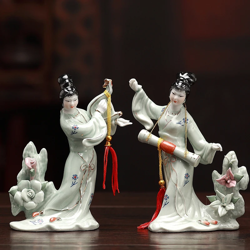 Chinese Ancient Beauty Ladies Character Ceramic Ornaments Art Home Livingroom Figurines Crafts Coffee Table Sculpture Decoration
Chinese Ancient Beauty Ladies Character Ceramic Ornaments Art Home Livingroom Figurines Crafts Coffee Table Sculpture Decoration