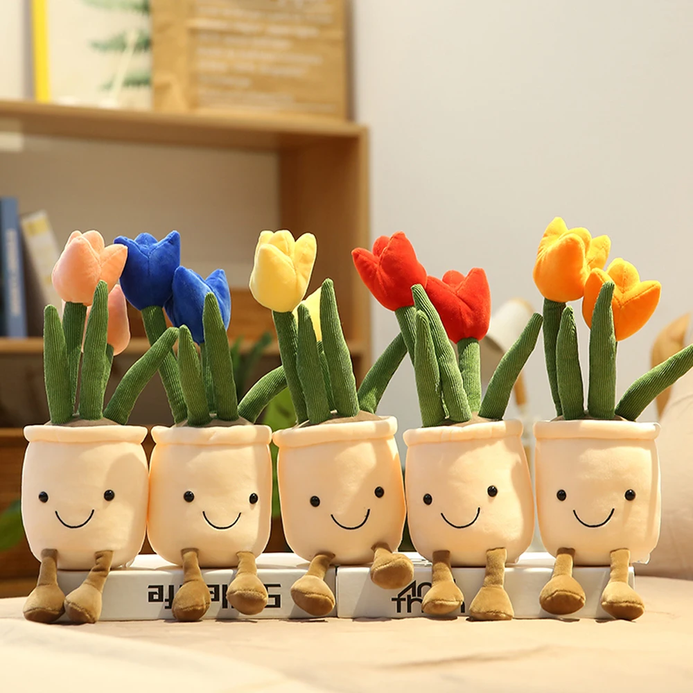 Simulation Tulip Vases Plush Toys Room Decor Stuffed Creative Potted Flowers Soft Doll Romantic Gifts for Girlfriend Photo Prop
Simulation Tulip Vases Plush Toys Room Decor Stuffed Creative Potted Flowers Soft Doll Romantic Gifts for Girlfriend Photo Prop