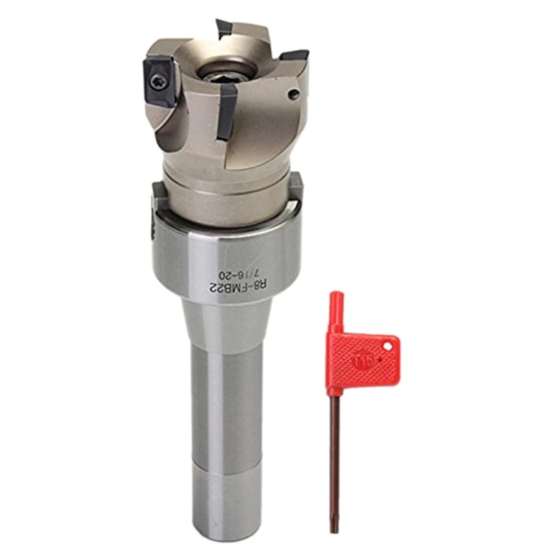 90 Degree R8 FMB22 Straight Shank Arbor+Face End Mill Cutter+4pcs APMT1604 Carbide Inserts Turning Tool 1pcs T spanner Wrench
90 Degree R8 FMB22 Straight Shank Arbor+Face End Mill Cutter+4pcs APMT1604 Carbide Inserts Turning Tool 1pcs T spanner Wrench