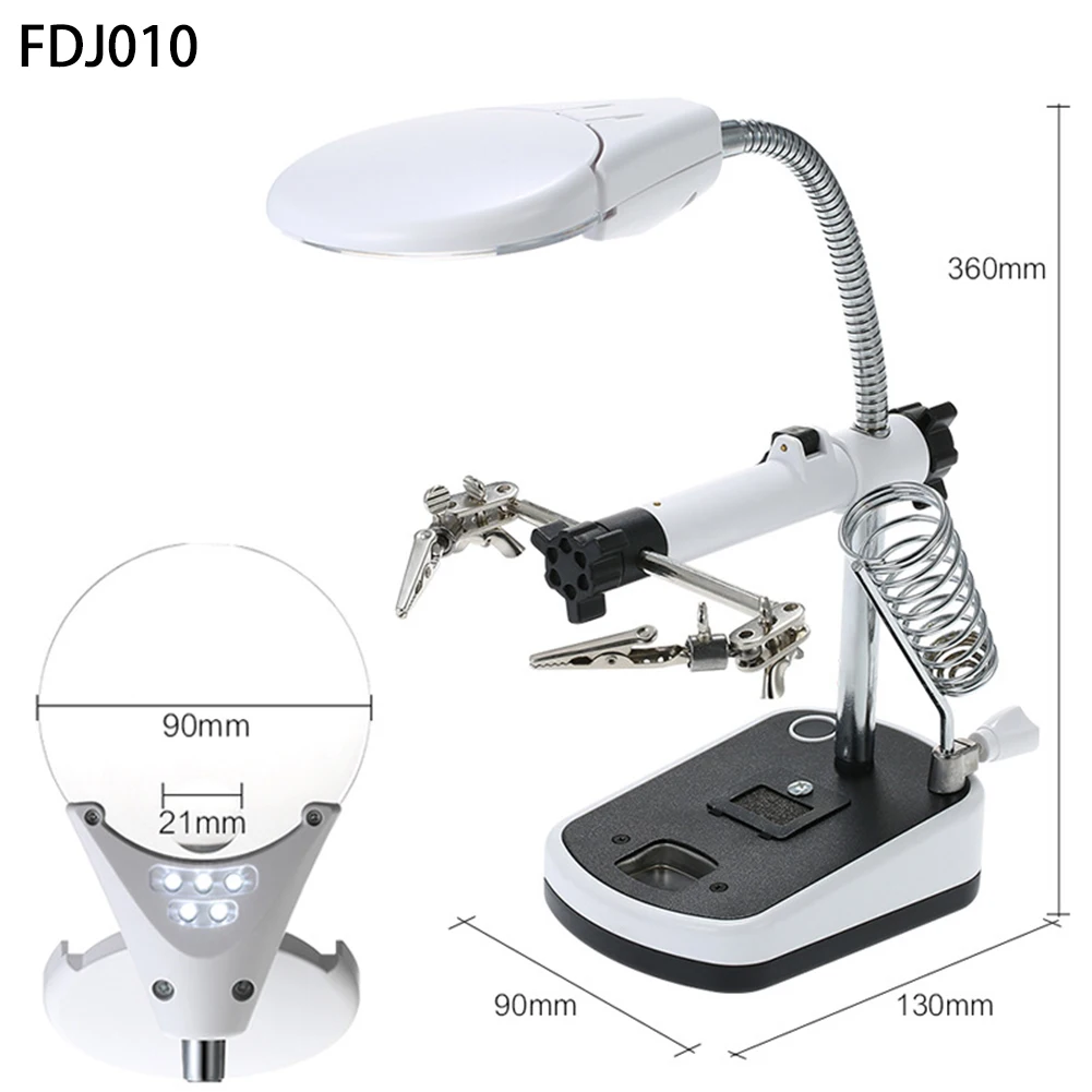 Welding Magnifying Glass LED Light 3.5X 5X 8X Lens Auxiliary Clip Loupe Desktop Magnifier Third Hand Soldering Stand Repair Tool
Welding Magnifying Glass LED Light 3.5X 5X 8X Lens Auxiliary Clip Loupe Desktop Magnifier Third Hand Soldering Stand Repair Tool