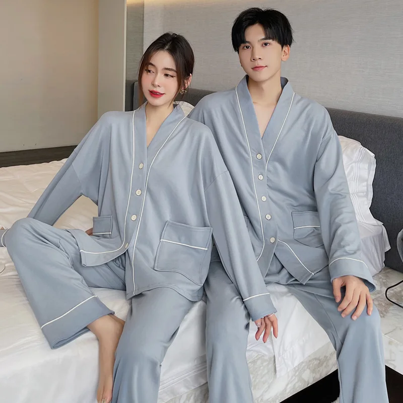 Winter 100% Cotton Couple Pajamas For Men And Women Full Sleeves Sleepwear Pyjama Femme Couple Clothes Pijamas
Winter 100% Cotton Couple Pajamas For Men And Women Full Sleeves Sleepwear Pyjama Femme Couple Clothes Pijamas