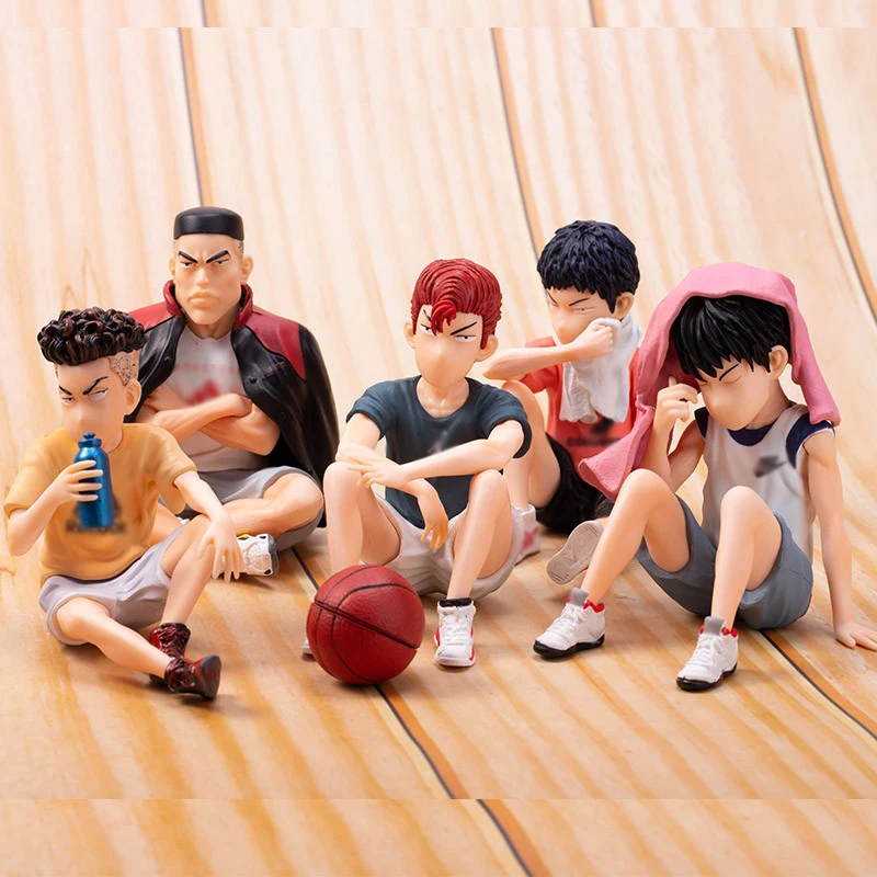 

5pcs Anime SLAM DUNK Sakuragi Hanamichi PVC Action Figures Rukawa Kaede Akagi Takenori Mitsui Hisashi Collection Model Toys 10cm